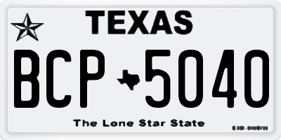TX license plate BCP5040