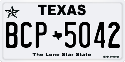 TX license plate BCP5042