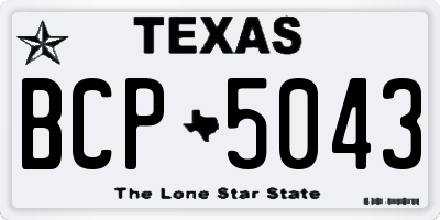 TX license plate BCP5043