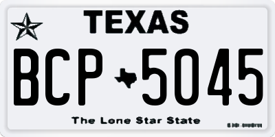 TX license plate BCP5045