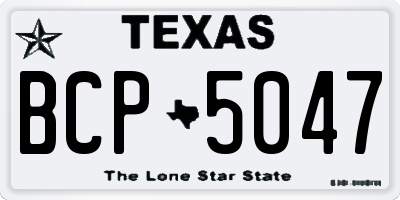 TX license plate BCP5047