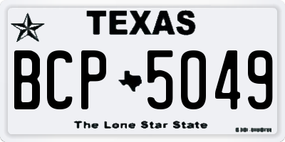 TX license plate BCP5049