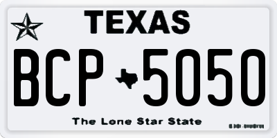 TX license plate BCP5050