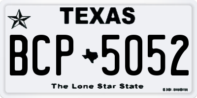 TX license plate BCP5052