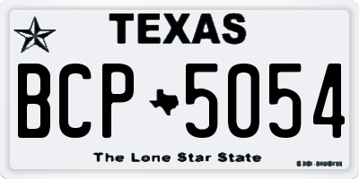TX license plate BCP5054