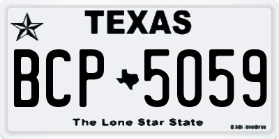 TX license plate BCP5059