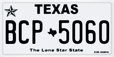 TX license plate BCP5060