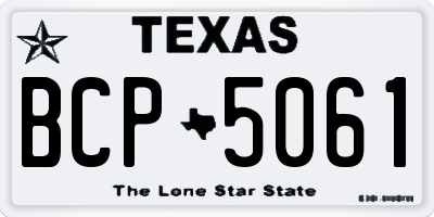 TX license plate BCP5061