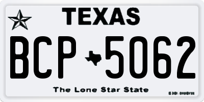 TX license plate BCP5062