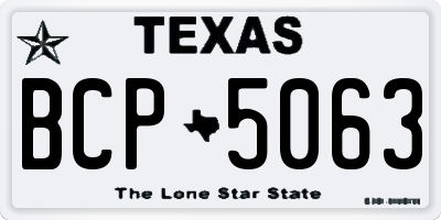 TX license plate BCP5063