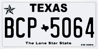 TX license plate BCP5064