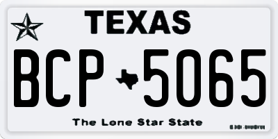 TX license plate BCP5065