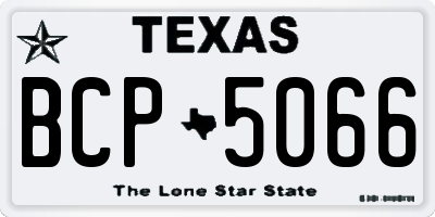 TX license plate BCP5066