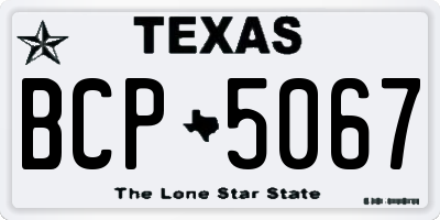 TX license plate BCP5067