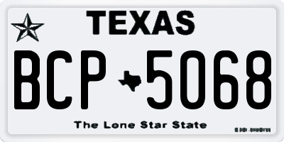 TX license plate BCP5068
