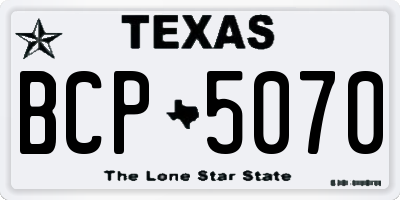 TX license plate BCP5070