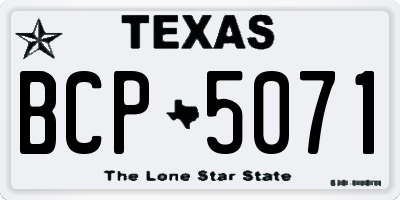 TX license plate BCP5071