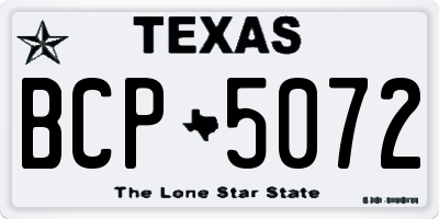 TX license plate BCP5072
