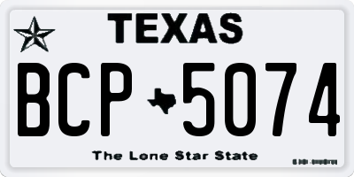 TX license plate BCP5074