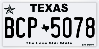 TX license plate BCP5078
