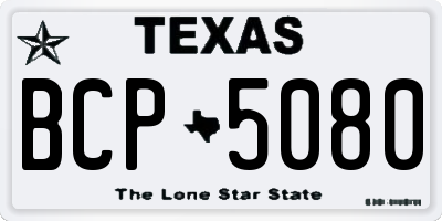 TX license plate BCP5080