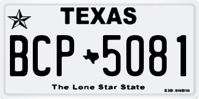TX license plate BCP5081