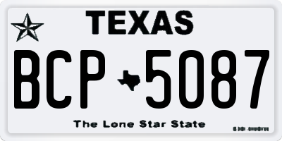 TX license plate BCP5087