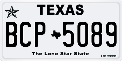 TX license plate BCP5089