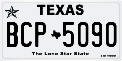 TX license plate BCP5090