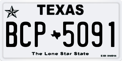 TX license plate BCP5091