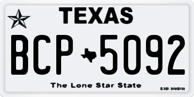 TX license plate BCP5092