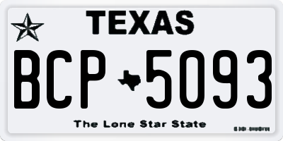 TX license plate BCP5093