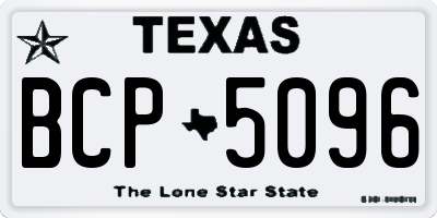 TX license plate BCP5096