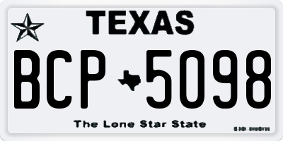 TX license plate BCP5098