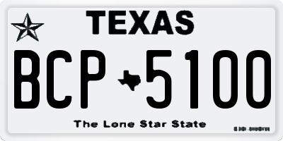 TX license plate BCP5100