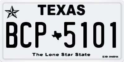 TX license plate BCP5101