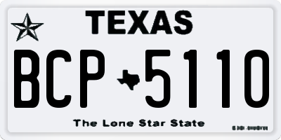 TX license plate BCP5110