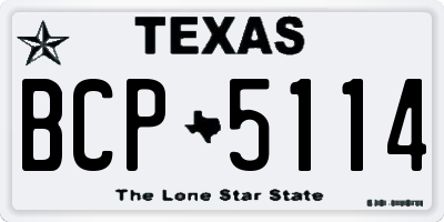 TX license plate BCP5114