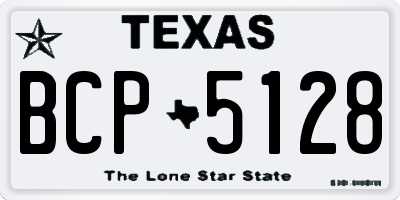 TX license plate BCP5128