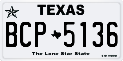 TX license plate BCP5136