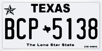 TX license plate BCP5138