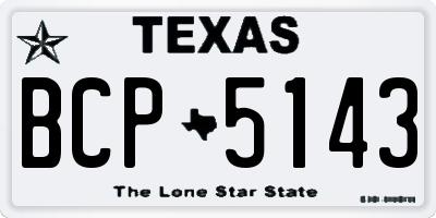 TX license plate BCP5143