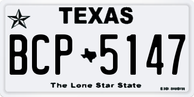 TX license plate BCP5147