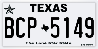 TX license plate BCP5149