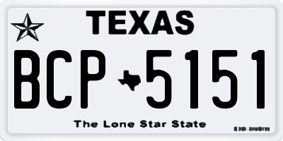 TX license plate BCP5151