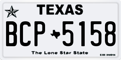 TX license plate BCP5158