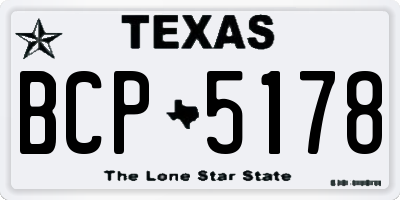TX license plate BCP5178