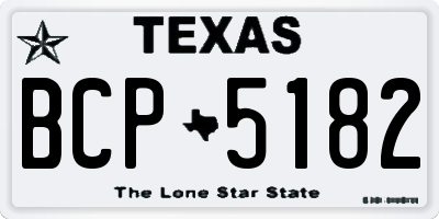 TX license plate BCP5182