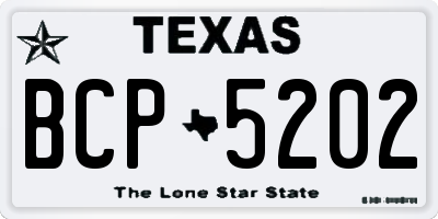 TX license plate BCP5202