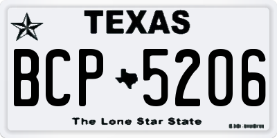 TX license plate BCP5206